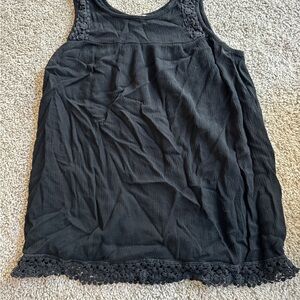 Mossimo Supply Co Black Tank Top with Lace Trim